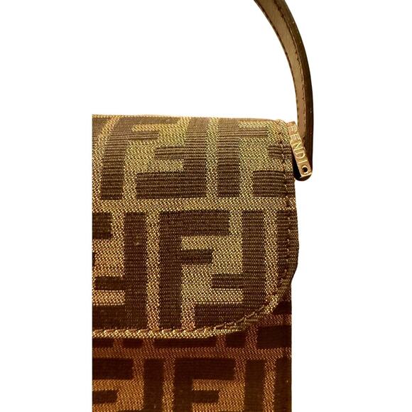Fendi FF Tobacco Zucca Baguette Shoulder Bag  Canvas Leather SHW Authentic CoA - Picture 6 of 16